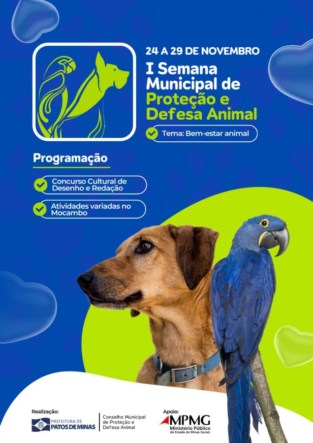 Patos de Minas lança a I semana municipal de proteção e defesa animal