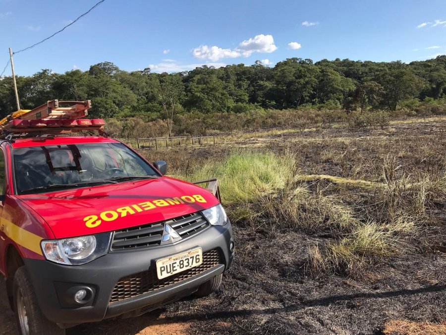 Corpo de Bombeiros registra queimada em setor de chácaras de Patos de Minas