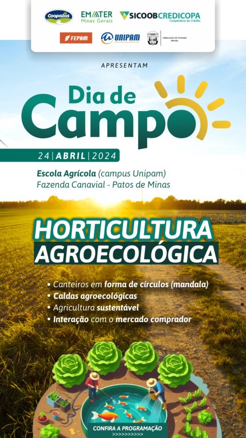 Dia de campo de horticultura agroecológica na Escola Agrícola de Patos de Minas