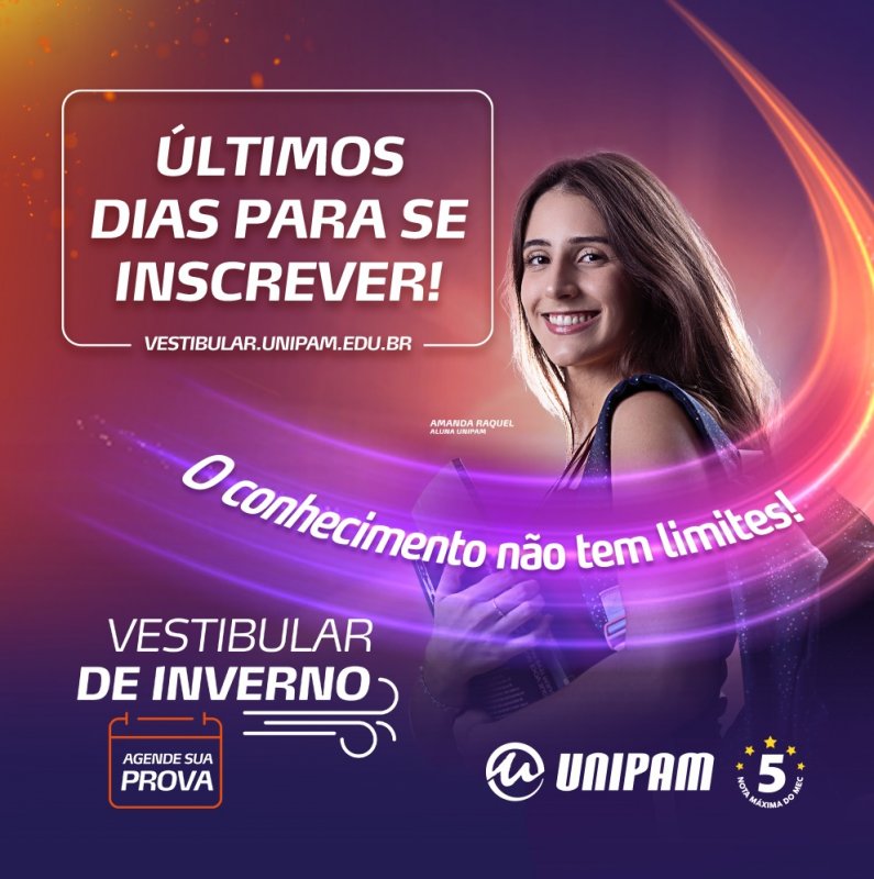 Aproveite os últimos dias para se inscrever no Vestibular de Inverno do UNIPAM