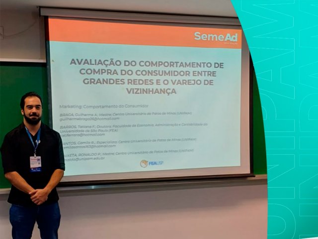 Professor do UNIPAM apresenta pesquisa no Congresso SemeAd da USP